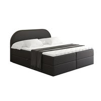 BOXBETT mit Matratze H3 und Lattenrost - NOX - 160x200 - Schwarz Kunstleder - Schwarz, Holzwerkstoff/Kunststoff (160/200cm) - ALTDECOR