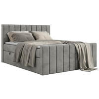 BOXSPRINGBETT ALVER DUO 180/200 - Hellgrau Velvet - H3 - Hellgrau, Textil (180/200cm) - MKS