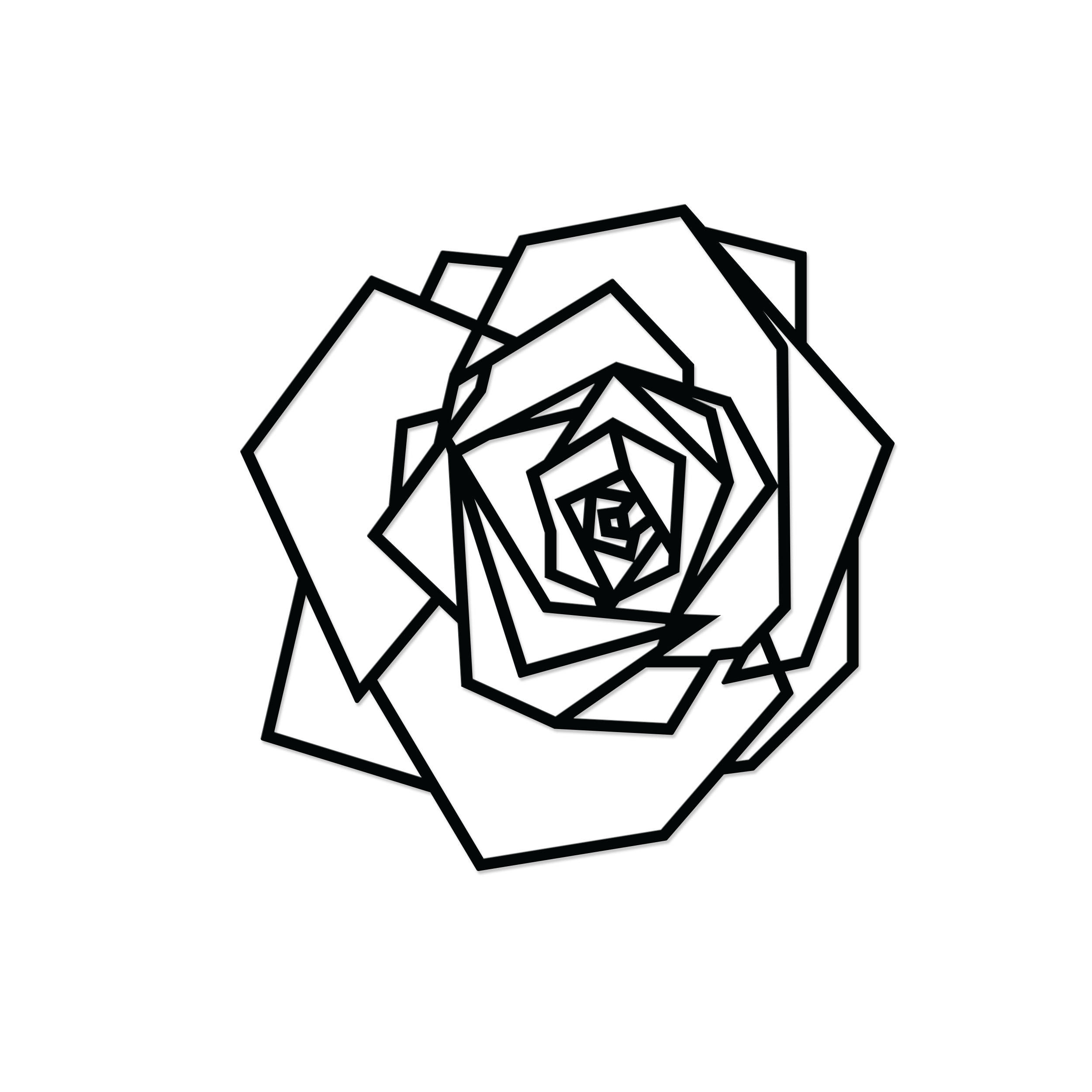 WANDDEKORATION Metall Nr. 51 Wild Rose Schwarz 60/0,3/60 cm - Schwarz, Metall (60/60/0.3cm) - Decortie
