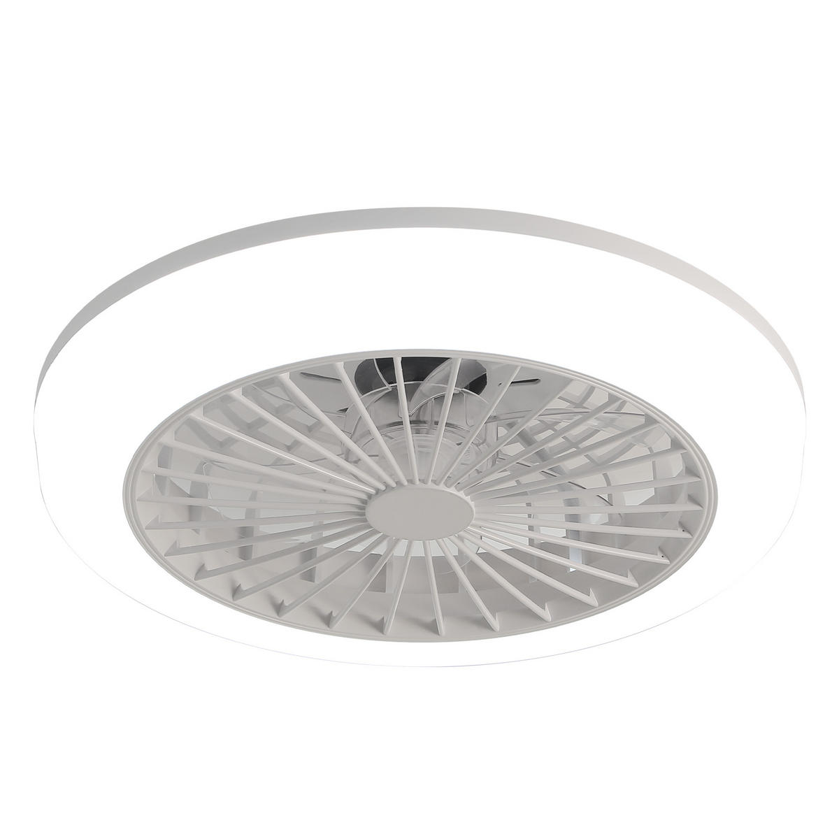 DECKENVENTILATOR 46cm LED Licht Blattloses Design Fernbedienung - Weiß, Kunststoff (45.7/45.7/14.5cm) - CASIVA