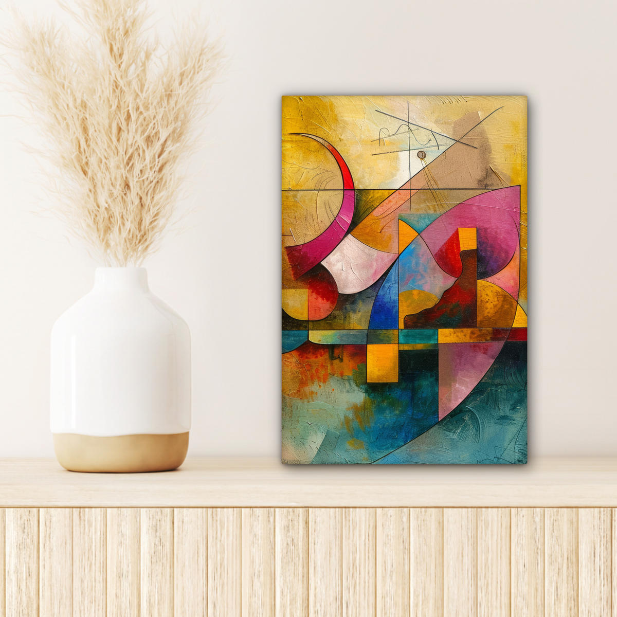 LEINWANDBILD Kunst - Abstrakt - Modern 20x30 cm - Gelb, Textil (20/30cm) - MuchoWow