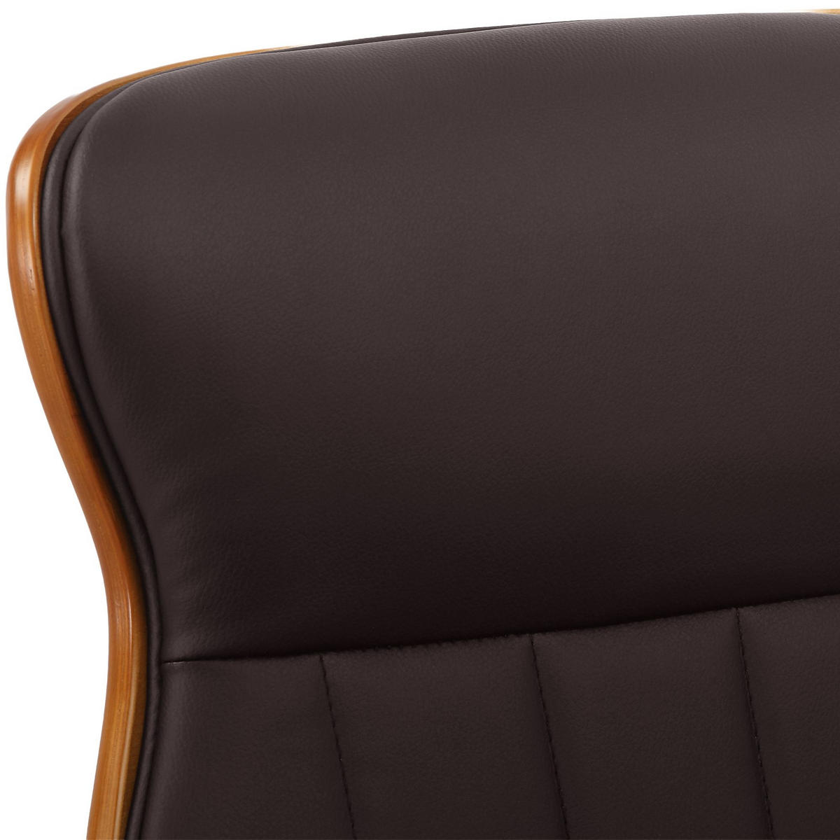 DREHSTUHL Lederlook Walnuss/Braun - Chromfarben/Walnussfarben, Textil/Metall (63/100/68cm) - CLP