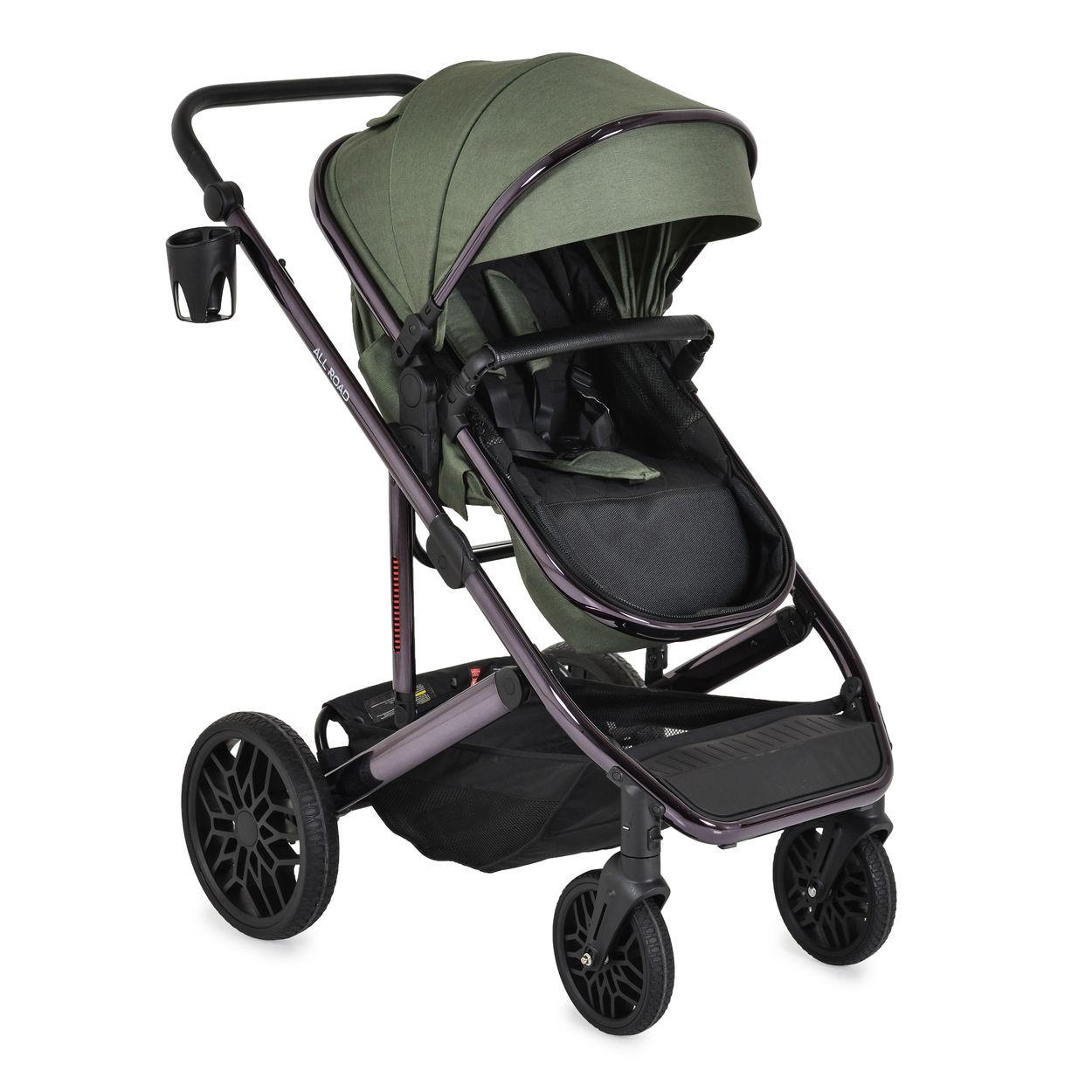 KOMBIKINDERWAGEN 3 in 1 all Road grün umbaubar Babyschale Sportsitz Tragetasche - Grün, Metall (87/59/108cm) - Moni