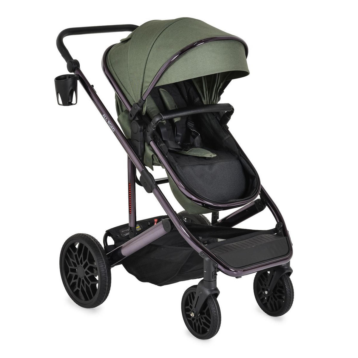 KOMBIKINDERWAGEN 3 in 1 all Road grün umbaubar Babyschale Sportsitz Tragetasche - Grün, Metall (87/59/108cm) - Moni