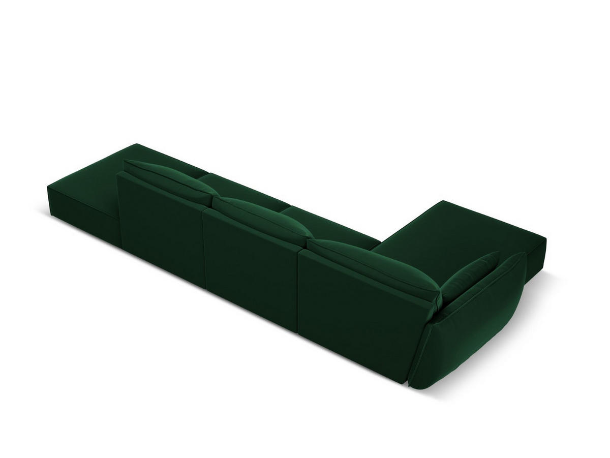ECKSOFA links Kaelle aus Samt flaschengrün 5 Sitzplätze - Dunkelgrün, Textil (171/364cm) - Micadoni