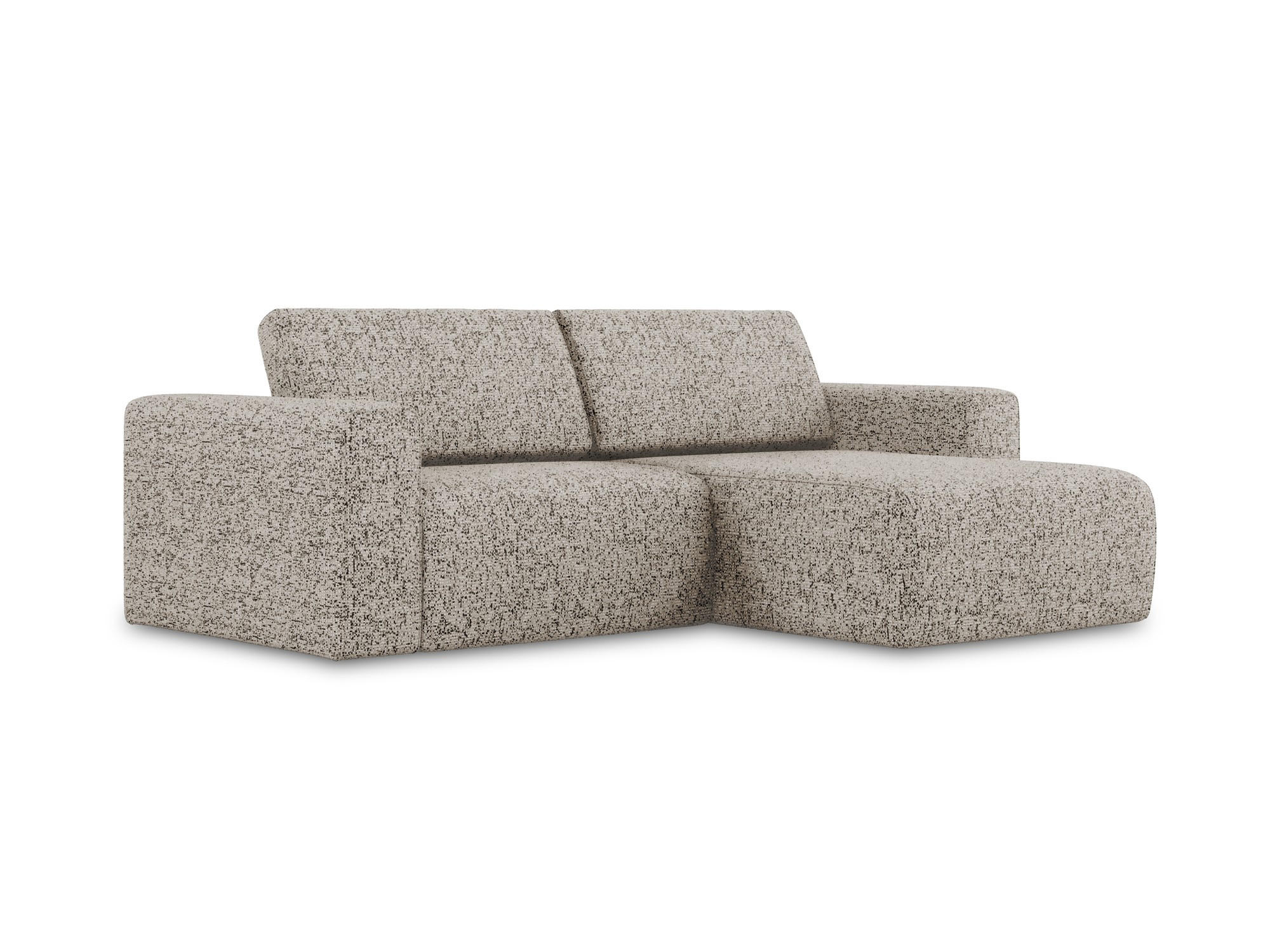 ECKSOFA Rechts Strukturstoff Stoff Beige - Beige/Gelb, Kunststoff/Textil (224/167cm) - Makamii
