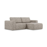ECKSOFA Rechts Strukturstoff Stoff Beige - Beige/Gelb, Kunststoff/Textil (224/167cm) - Makamii