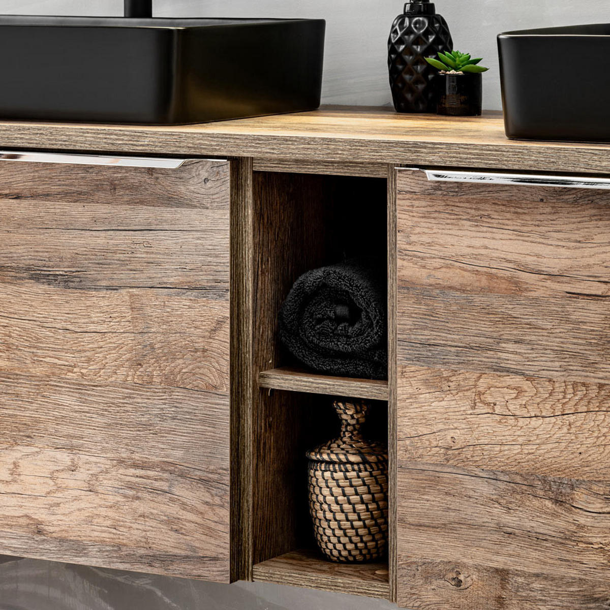 BADMÖBEL-SET 8-TLG. Puebla-56 - Braun, Holzwerkstoff (180/200/46cm) - Lomado