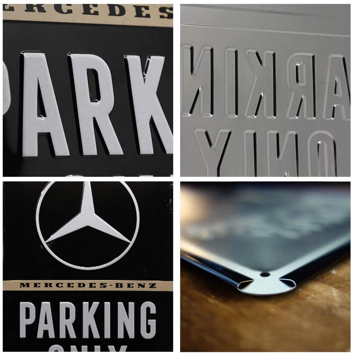 BLECHSCHILD 30/40 cm Mercedes-Benz Parking Only - Multicolor, Metall (30/40/0.2cm) - Nostalgic-Art