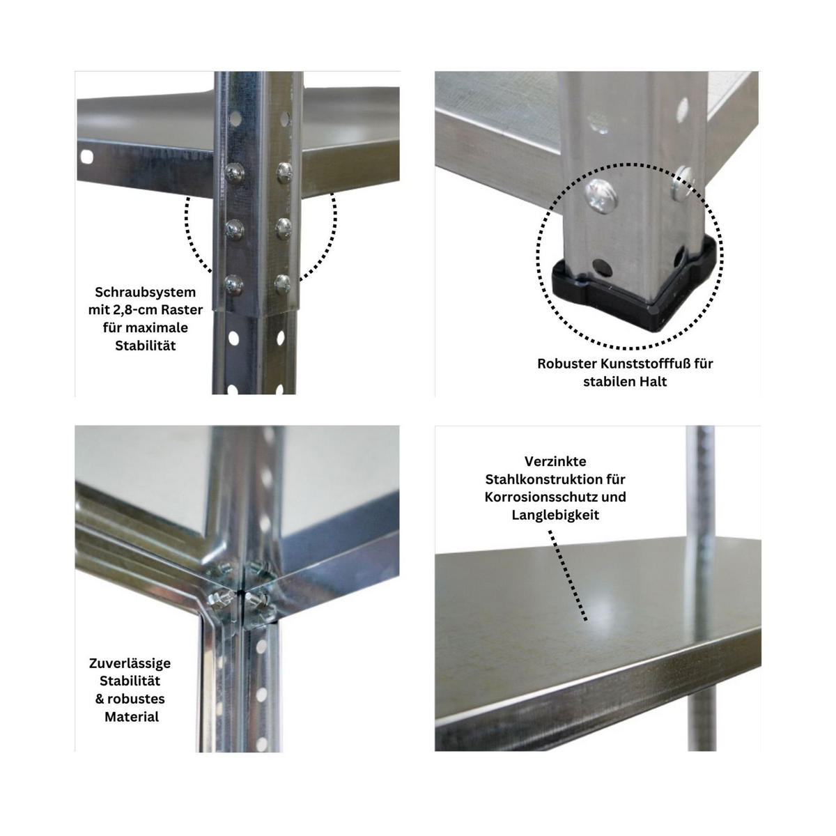 SCHRAUBREGAL Haldor 2er-Set 180x90x40cm Fachlast 100 kg Verzinkt - Silberfarben, Metall (180/180/40cm) - PROREGAL