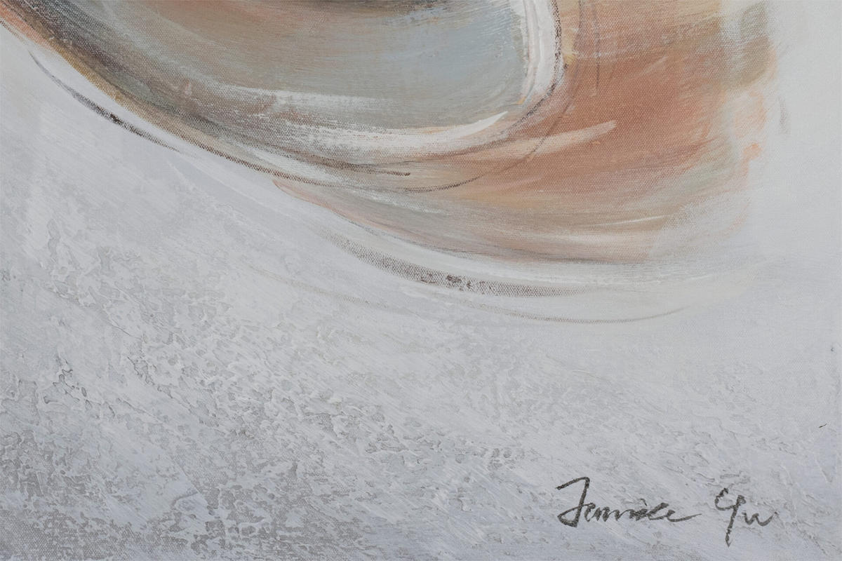 ACRYLBILD HANDGEMALT 80/80 cm - Beige/Grau, Holz/Textil (80/80cm) - KUNSTLOFT