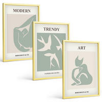 BILDER SET 3er Set - 40x60 cm Goldrahmen - Matisse abstrakte Figuren - Goldfarben, Kunststoff (40/60cm) - TULUP
