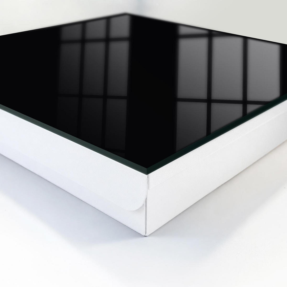 SCHLÜSSELBOX Weiß 30x30 cm – Türöffnung nach rechts - Weiß - Schwarz, Metall (30/30/5cm) - TULUP
