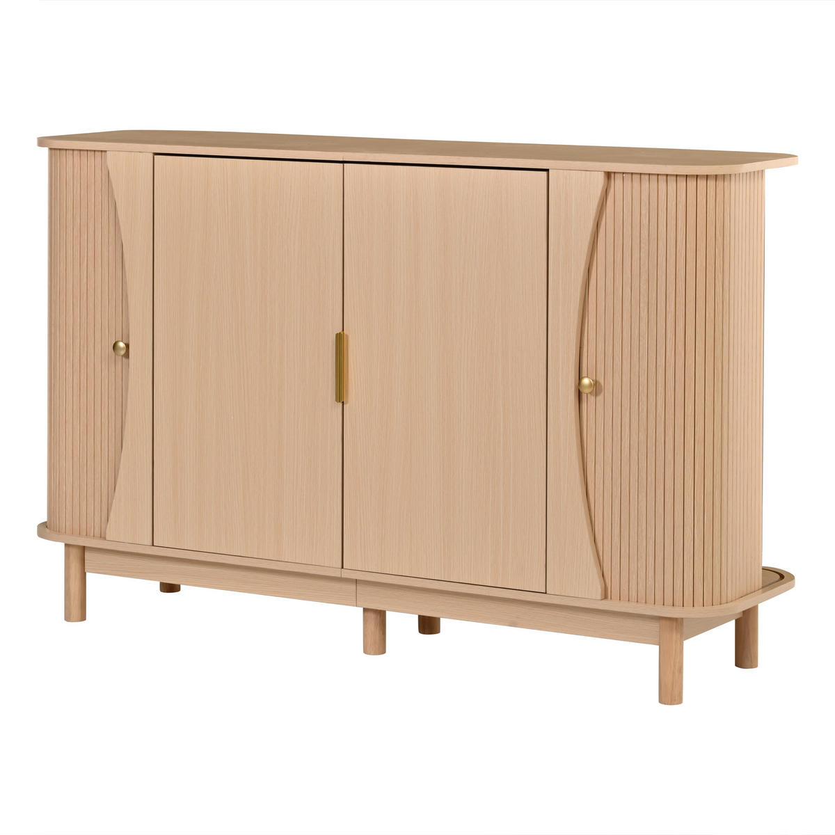 SIDEBOARD 140cm mit geschwungenen Kanten & 2 Türen - Naturfarben, Holzwerkstoff (140/88/40cm) - Urban Meuble