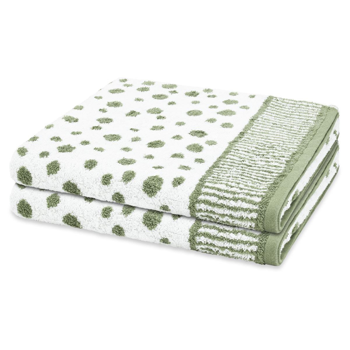 DUSCHTUCH Punkte allover 2er-Set - Grün, Textil (50/100cm) - Ross