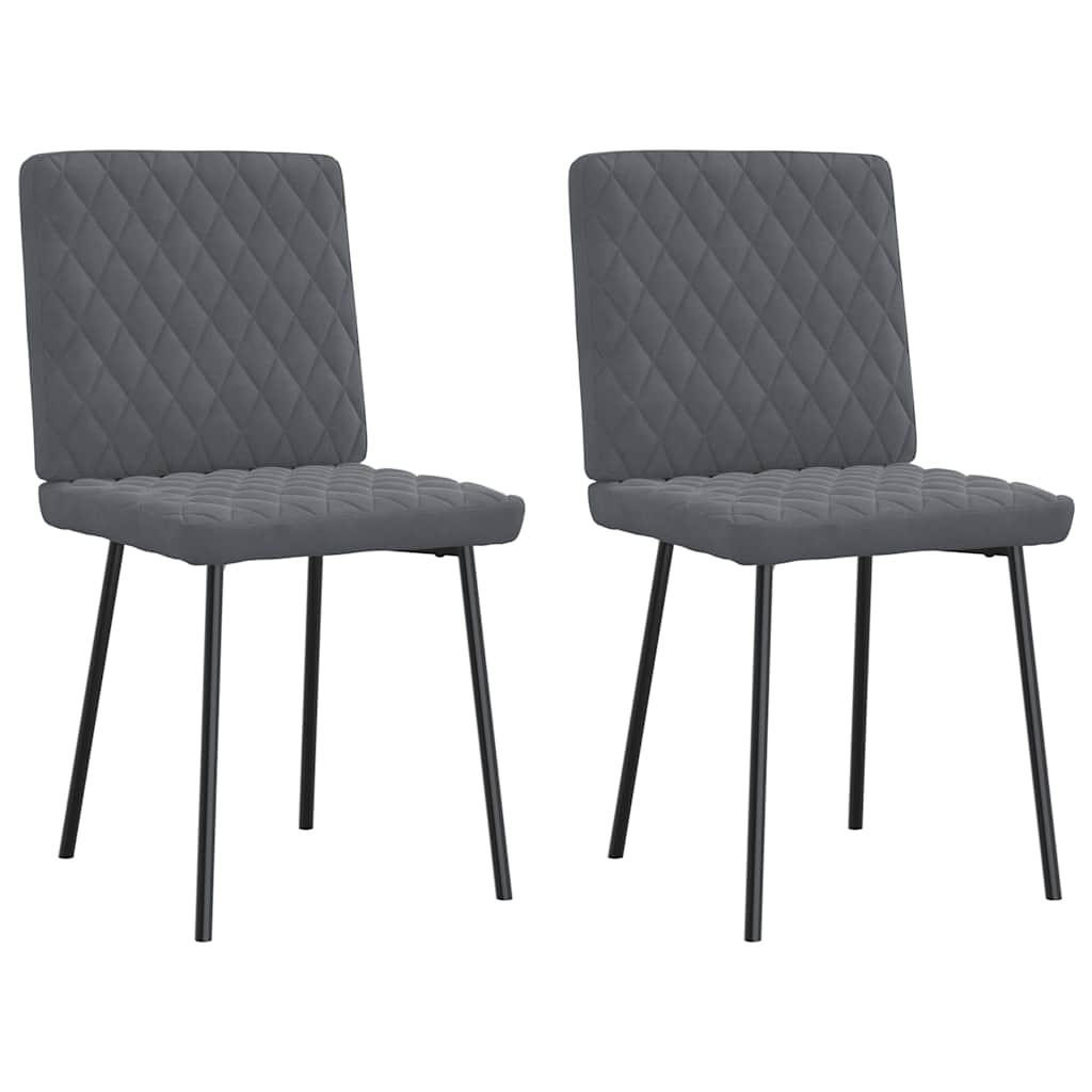 ESSZIMMERSTÜHLE 2 Stk. Dunkelgrau Samt 45*54*83cm - Dunkelgrau, Metall (45/83/54cm) - ZMH