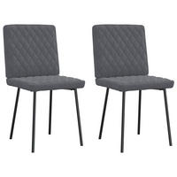 ESSZIMMERSTÜHLE 2 Stk. Dunkelgrau Samt 45*54*83cm - Dunkelgrau, Metall (45/83/54cm) - ZMH