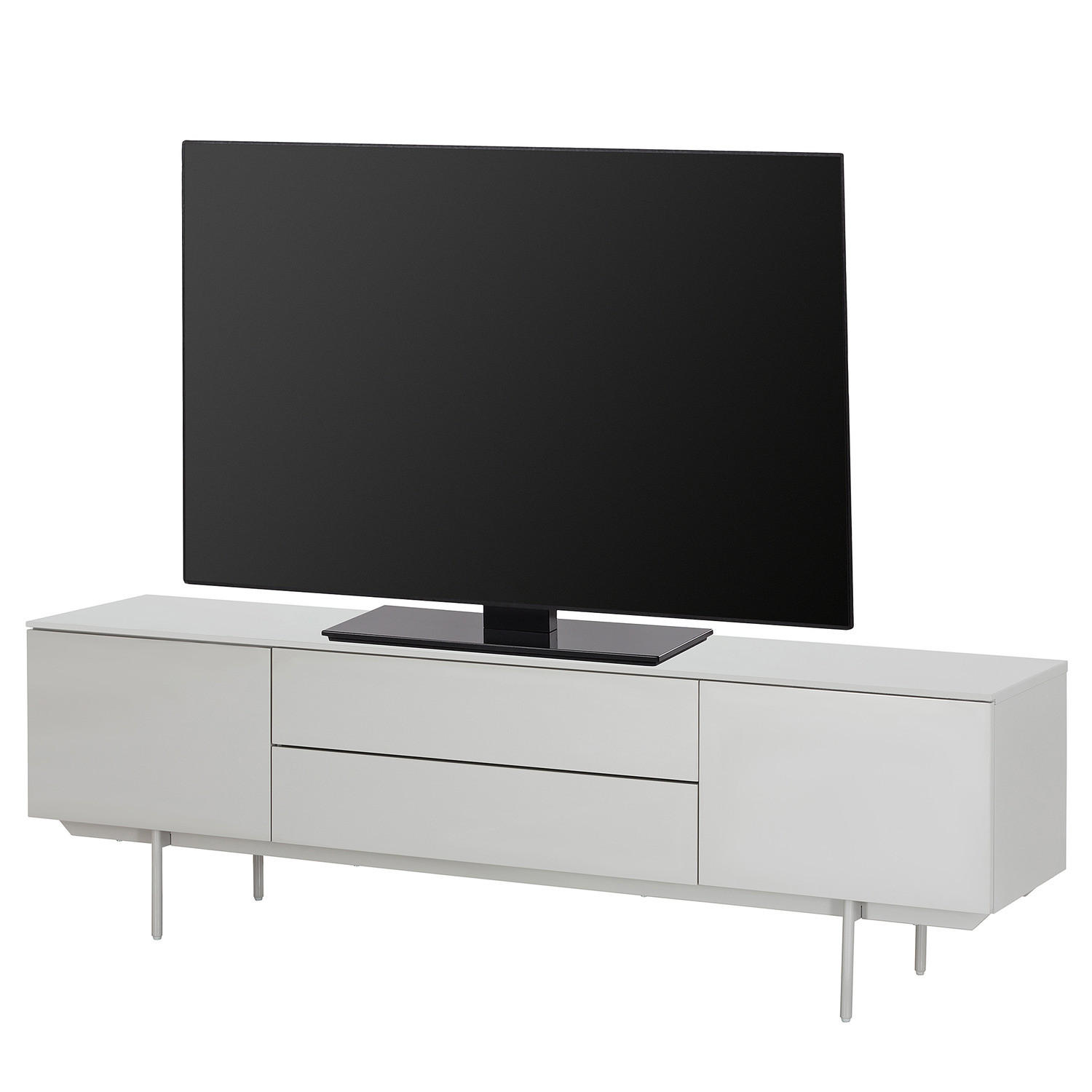 TV-LOWBOARD - Hellgrau - Hellgrau, Holzwerkstoff/Metall (180/55/42cm) - home24
