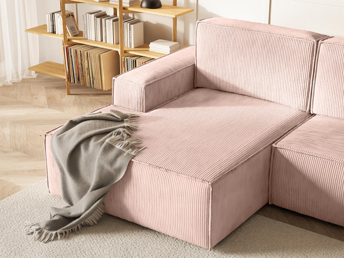 ECKSOFA Kokko mit Schlaffunktion, Hellrosa - Pink, Textil (267/167cm) - Fedve