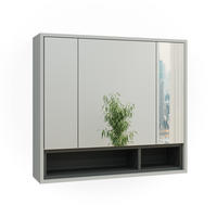 BADSPIEGELSCHRANK Beatrice Grau/Anthrazit 80 x 72 cm - Anthrazit/Grau, Holzwerkstoff (80/72/20cm) - Vicco