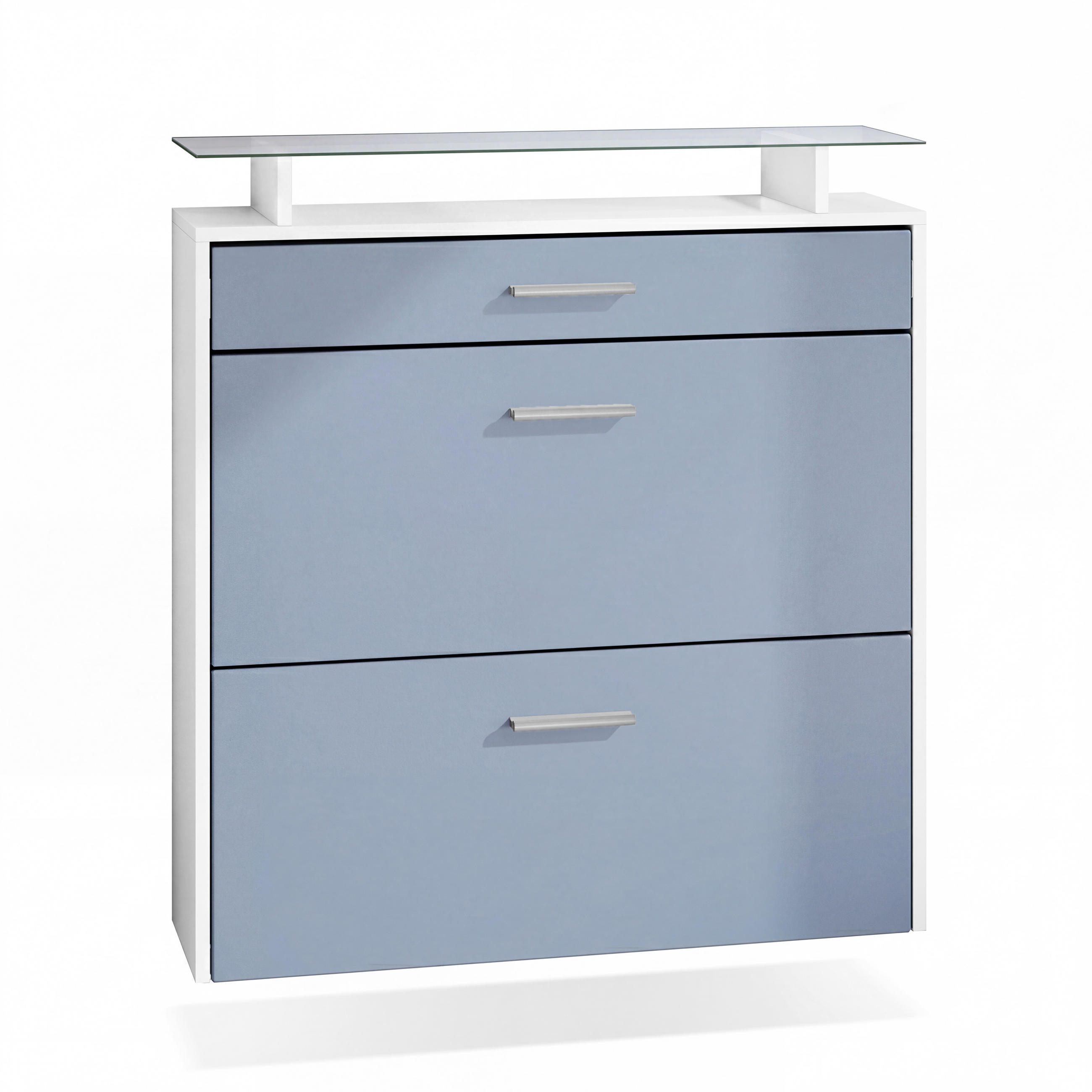 Vladon Schuhschrank Pastellblau 89x96x23 cm