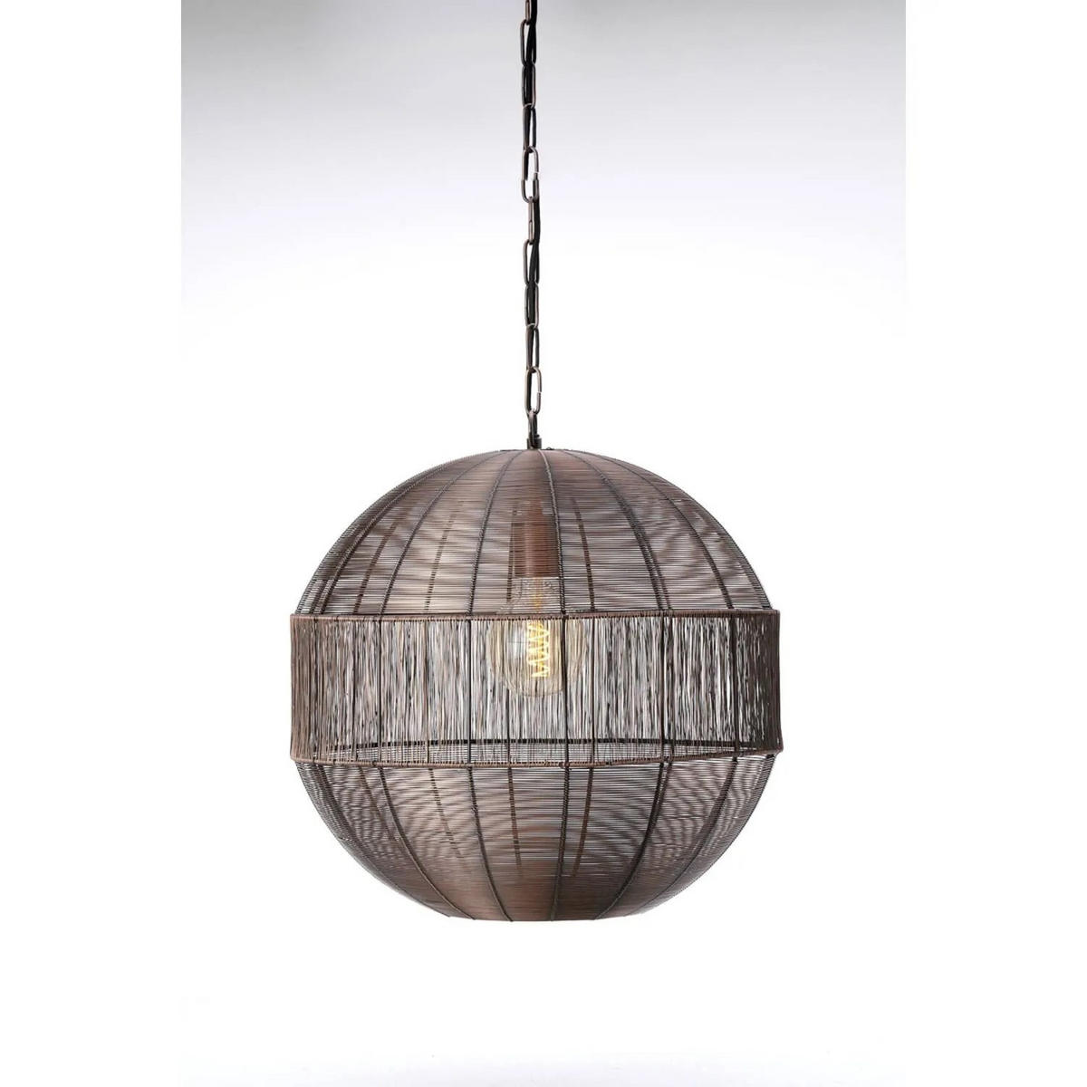 HÄNGELEUCHTE PILKA Ø45x47 cm, Metall, Antik Kupfer - Schwarz, Metall (45/45/47cm) - Light & Living