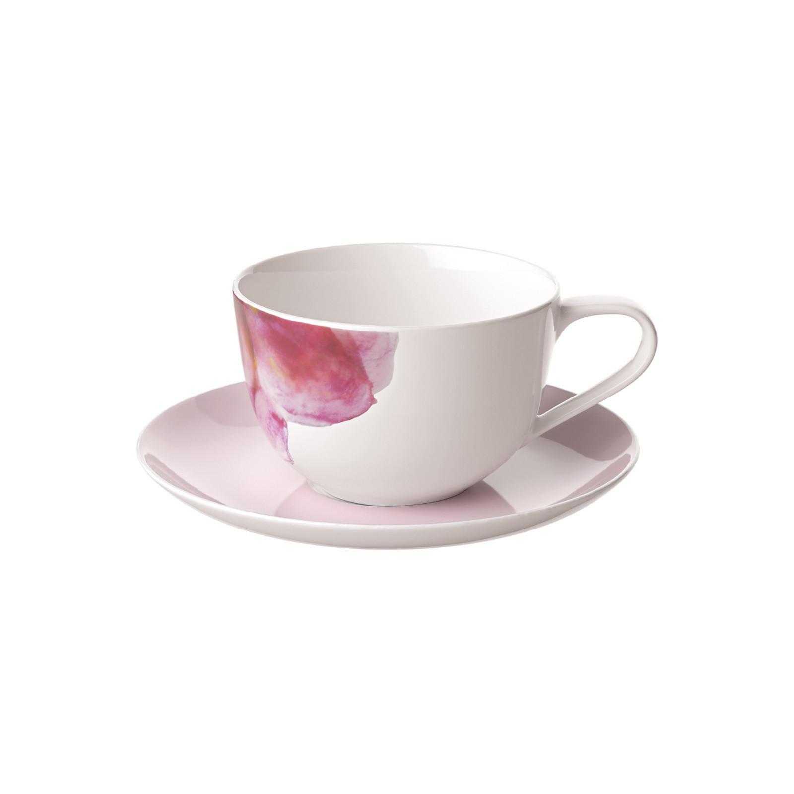 CAPPUCCINOTASSE MIT UNTERTASSE Rose Garden rosa 300 ml - Robinienfarben, Keramik (17.4/9.4/17.4cm) - Villeroy & Boch