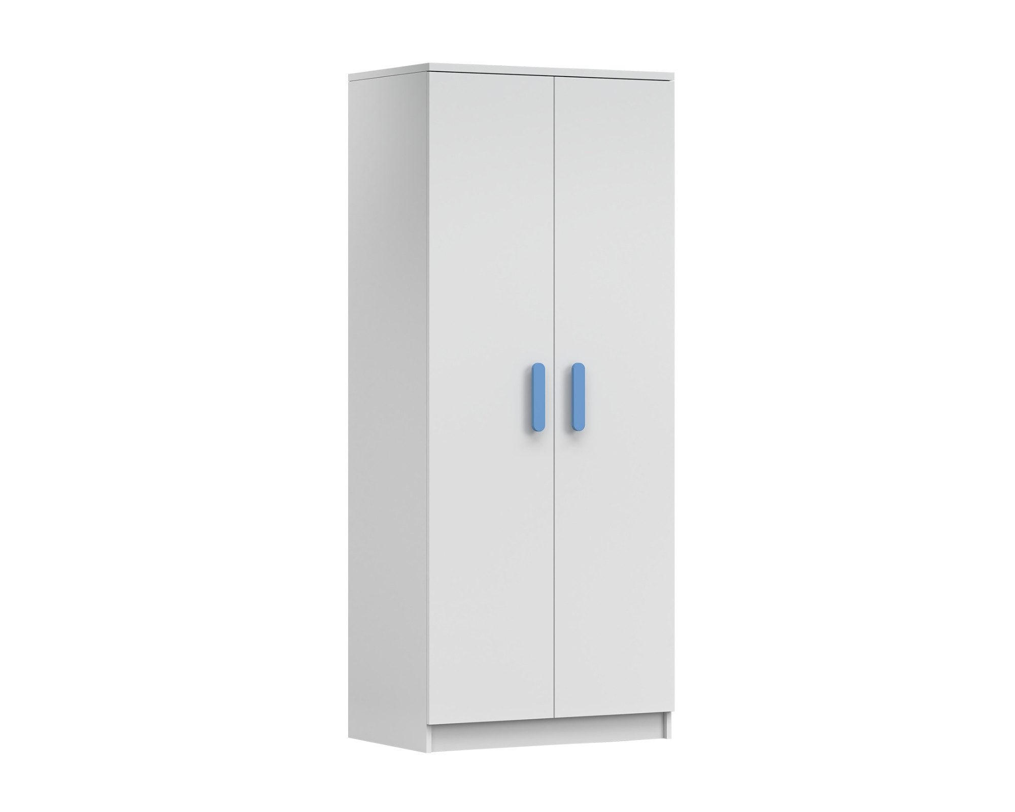 Deine Möbel 24 Kinderkleiderschrank Weiß, Blau 80x192x50 cm