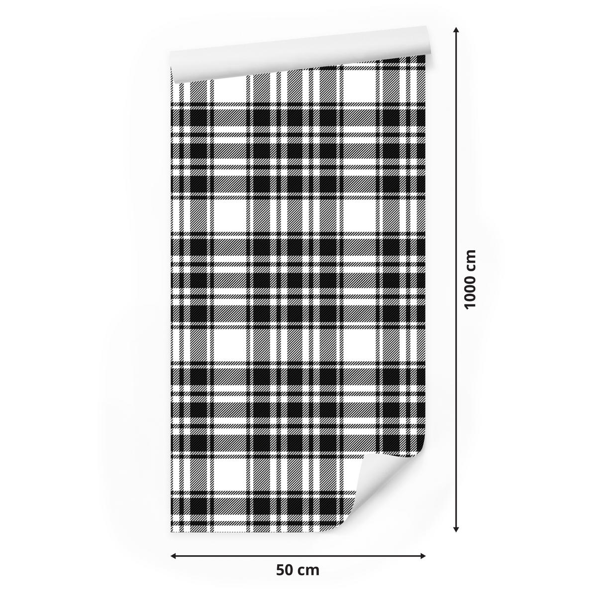 VLIESTAPETE Klassisches Karomuster – Schwarz, Weiß – 50x1000 cm - Schwarz/Weiß, Papier (50/1000cm) - Muralo