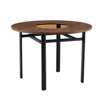 JÍDELNÍ stůl 100 cm s vloženou skleněnou deskou a spodní policí, Hnědá/Černá - hnědá, kompozitní dřevo (100/100/76cm) - Redom