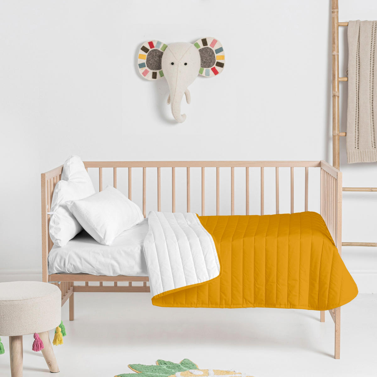 TAGESDECKE dash 100x130 cm (kinderbett) senf - Gelb, Textil (100/130cm) - Happy Friday