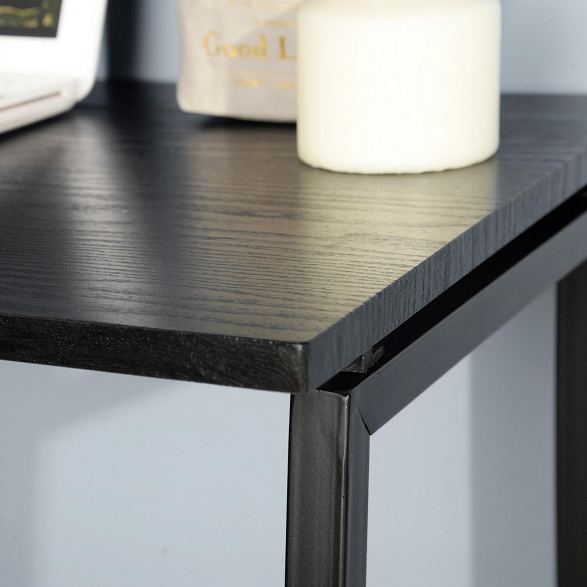 KLAPPTISCH als Schreibtisch und Computertisch, Schwarz - Schwarz, Metall (41.5/78/74cm) - Meubles Cosy