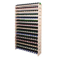 WEINREGAL VINOTECA FLEX PRO HxBxT 205x123x28cm 180 Flaschen auf 15 Ebenen Natur unbehandelt - Naturfarben, Holz (123/205/28cm) - PROREGAL