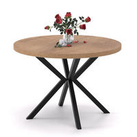 AUSZIEHTISCH MILTON 90-166/76 cm mit Metallgestell, Schwarz / Lefkas-Eiche - Eichefarben/Schwarz, Holzwerkstoff/Metall (90/90/76cm) - Idohome