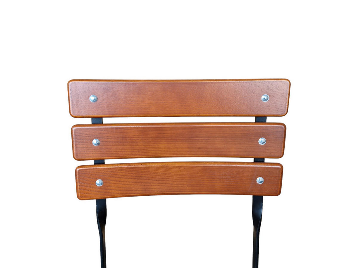 BIERGARTENSTUHL BERGWIESE 1-Sitzer 89x40x35cm Eschenholz Schwarz/Braun - Braun, Holz (40/89/35cm) - CHEFGASTRO