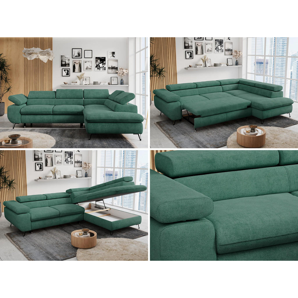Thumbnail - MKS Ecksofa, Grün, Textil, 3-Sitzer, L-Form,L-Form, 273x208 cm, Oeko-Tex®, Wohnzimmer, Sofas & Couches, Wohnlandschaften...