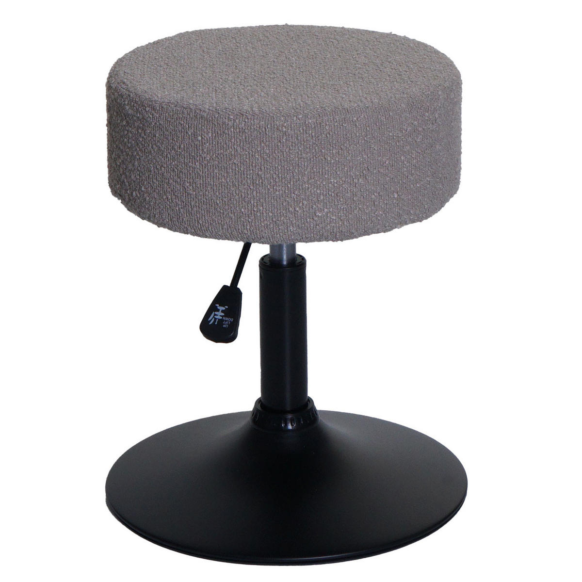 HOCKER 2er-Set höhenverstellbar und drehbar Sitzhöhe 45-57cm Ø 37cm Stoff Bouclé Taupe - Braun, Textil (37/57/37cm) - PROREGAL