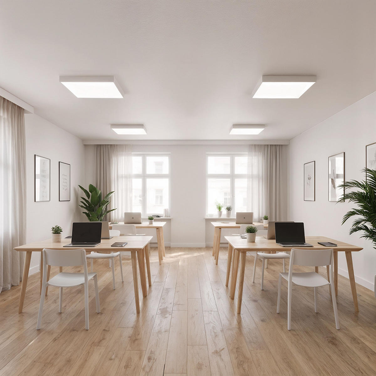 DECKENLEUCHTE LARISA SQ 60 DIMM Weiß 100 W - Weiß, Metall (60/60/7cm) - Rendl