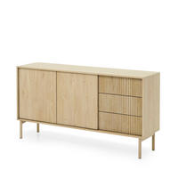 SIDEBOARD TAU KOM2 Reliefierte Fronten aus MDF-Platte Eiche Cremona Eiche Cremona - Eiche Bianco/Eichefarben, Glas/Holz (154/80/40cm) - Komodee