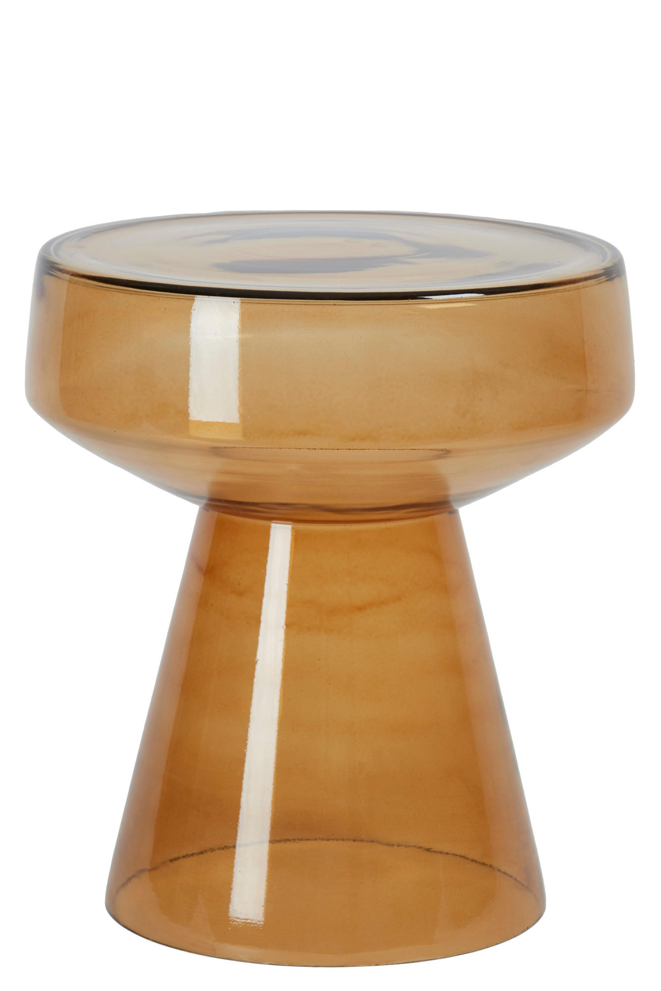BEISTELLTISCH Dakwa Gelb Ø37/44 cm - Gelb, Glas (37/37/44cm) - Light & Living