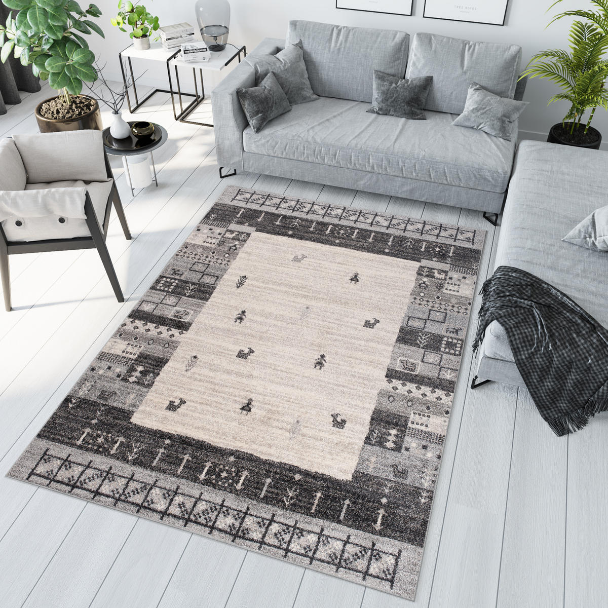 TEPPICH SARI Creme 80/150 cm - Creme, Textil (80/150cm) - Tapiso