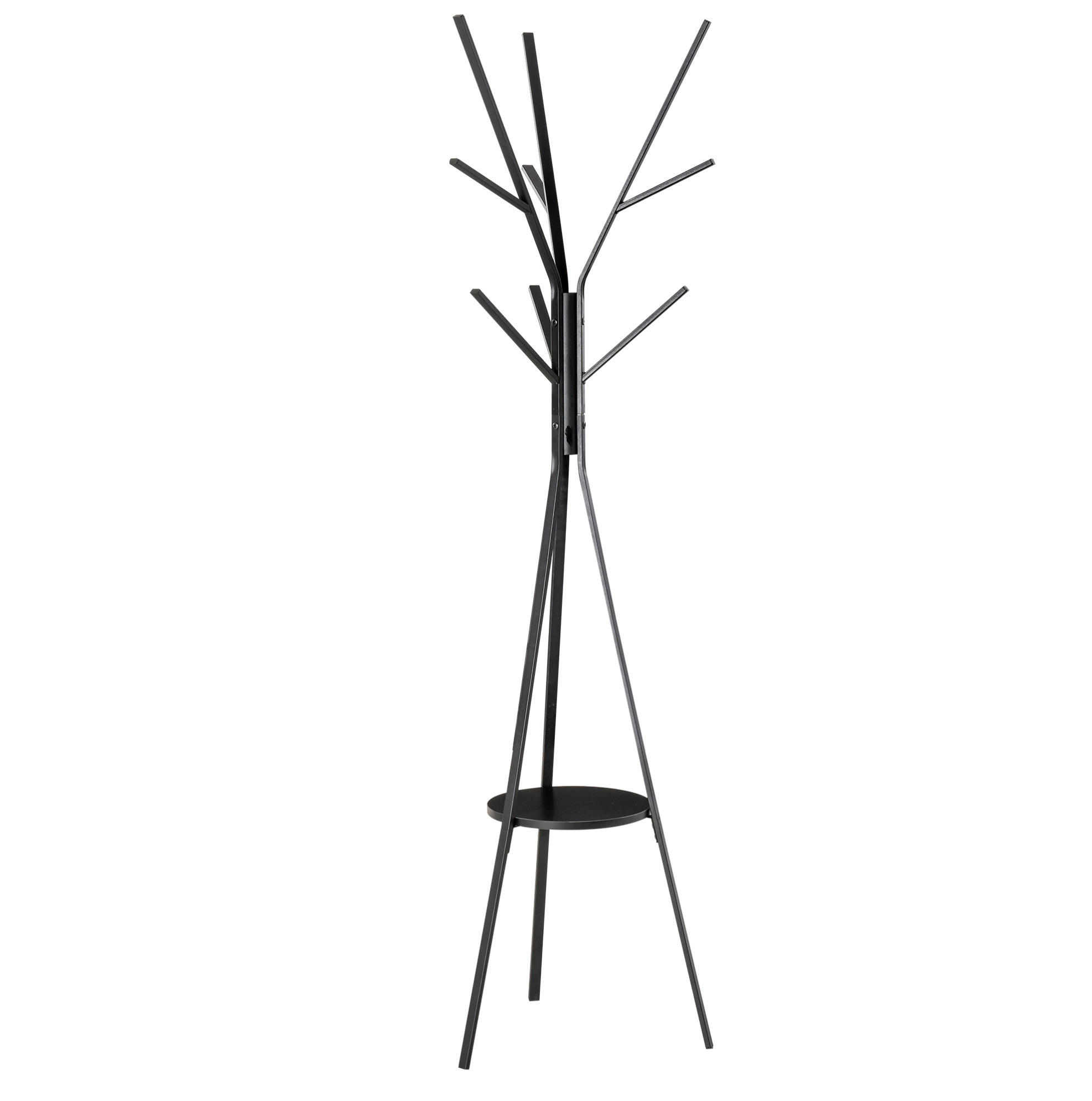KLEIDERSTÄNDER 45/180/45 cm Schwarz aus Holzwerkstoff und Metall mit Ablage - Schwarz, Metall (45/180/45cm) - OKMYHOME