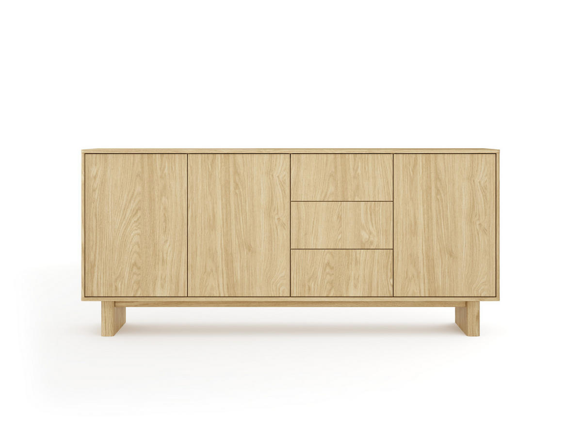 KOMMODE: geölte Eiche, 183,3 x 82,6 x 38,1 cm - Eichefarben, Holzwerkstoff (183.3/82.6/38.1cm) - 3XE LIVING