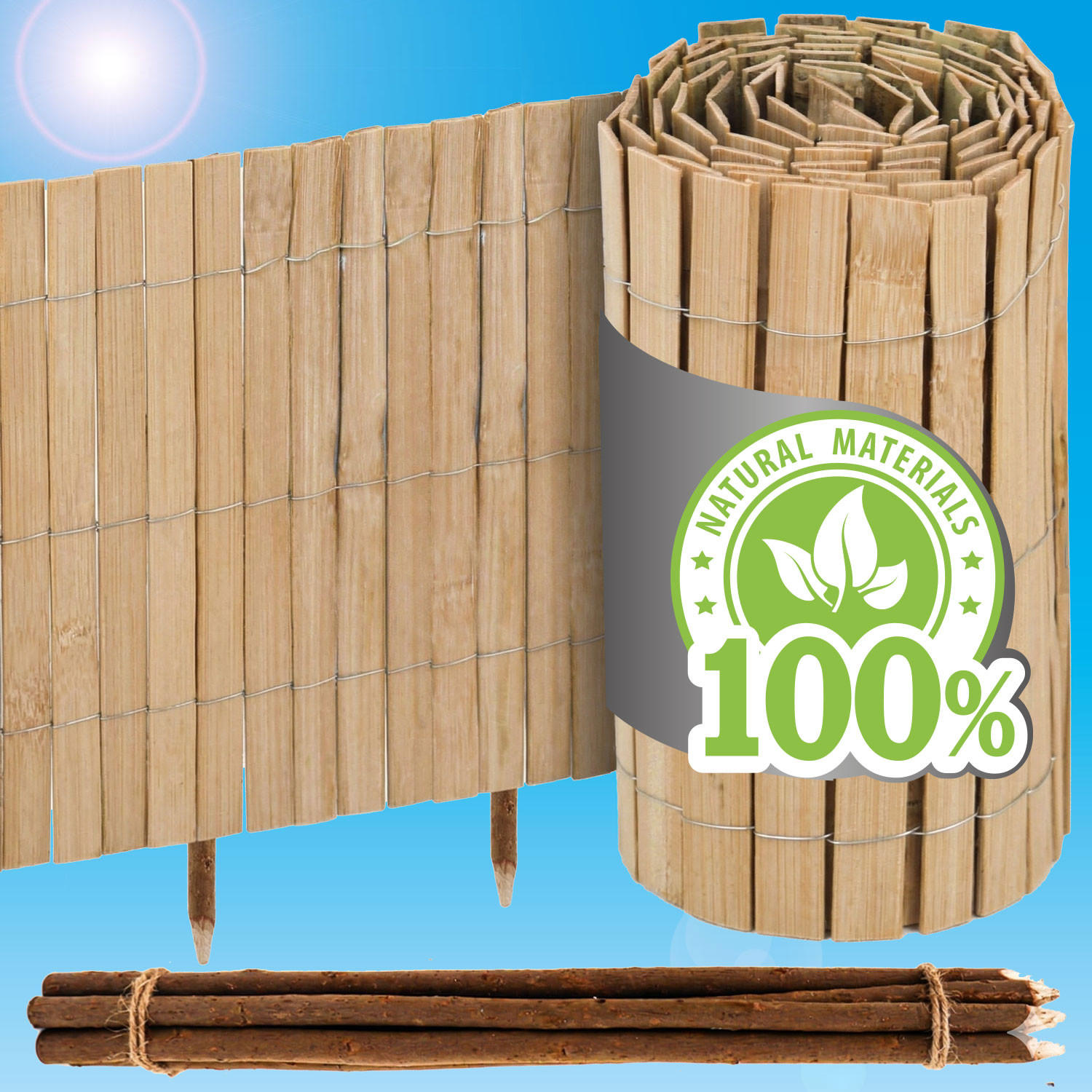 BEETEINFASSUNG Bambus, 20/300 cm, braun - Braun, Holz (0.9/20/300cm) - urfence