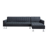 SCHLAFSOFA - 5 Personen - Stoff - Schwarz - - Schwarz, Textil (290/79/173cm) - Vente-Unique
