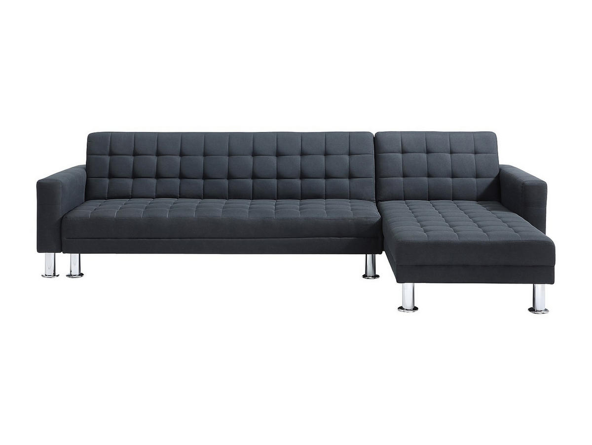 ECKSOFA mit Schlaffunktion - Ecke wechselbar - Stoff - Schwarz - WILLIS II - Schwarz, Textil (290/173cm) - Vente-Unique