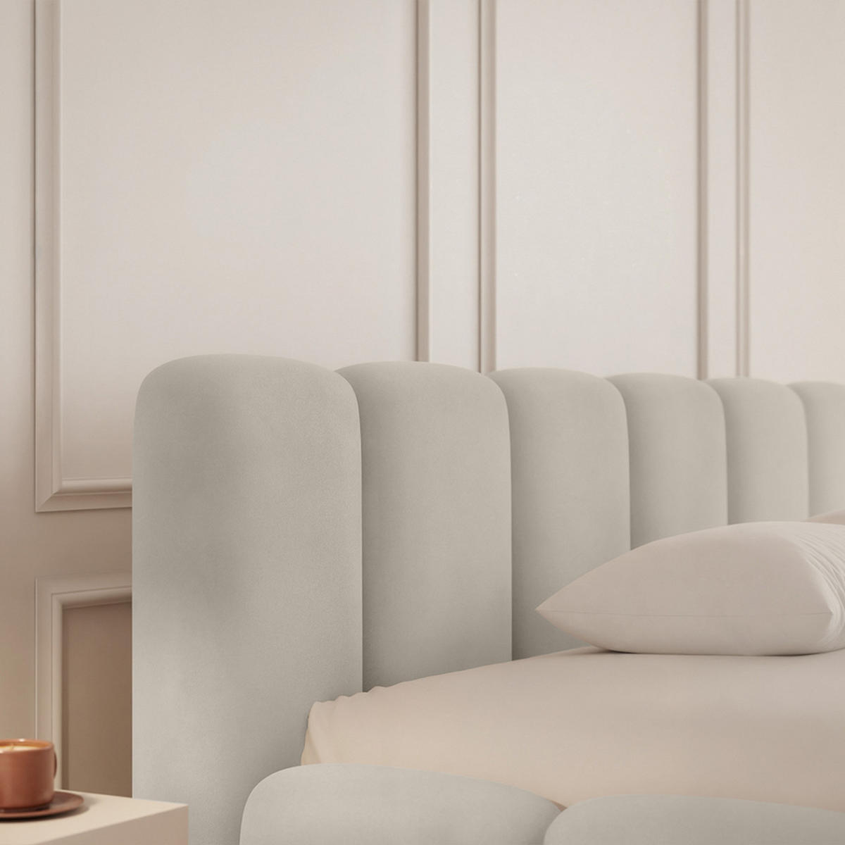 POLSTERBETT KILONIA 180x200 cm, Creme - Creme, Textil (200/180cm) - Fedve