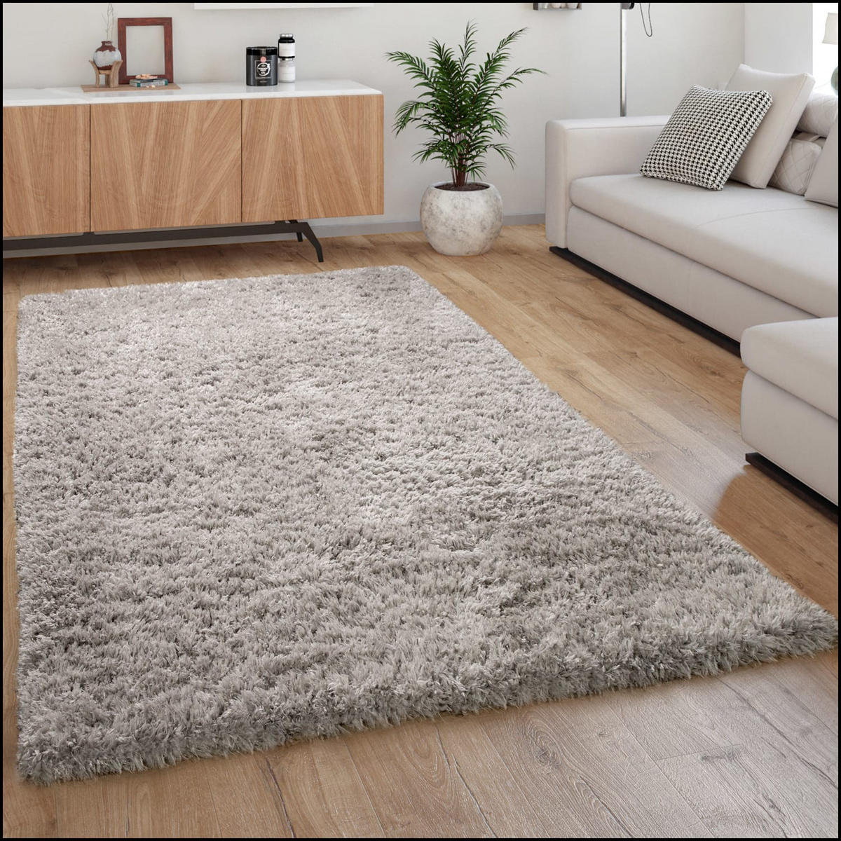 HOCHFLORTEPPICH 160/230 cm Milano 861 - Grau, Kunststoff (160/230cm) - Paco Home