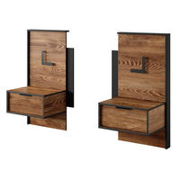 NACHTTISCHE mit LED 50 cm Taviano - Eichefarben, Holz (49/102/49cm) - Emporius