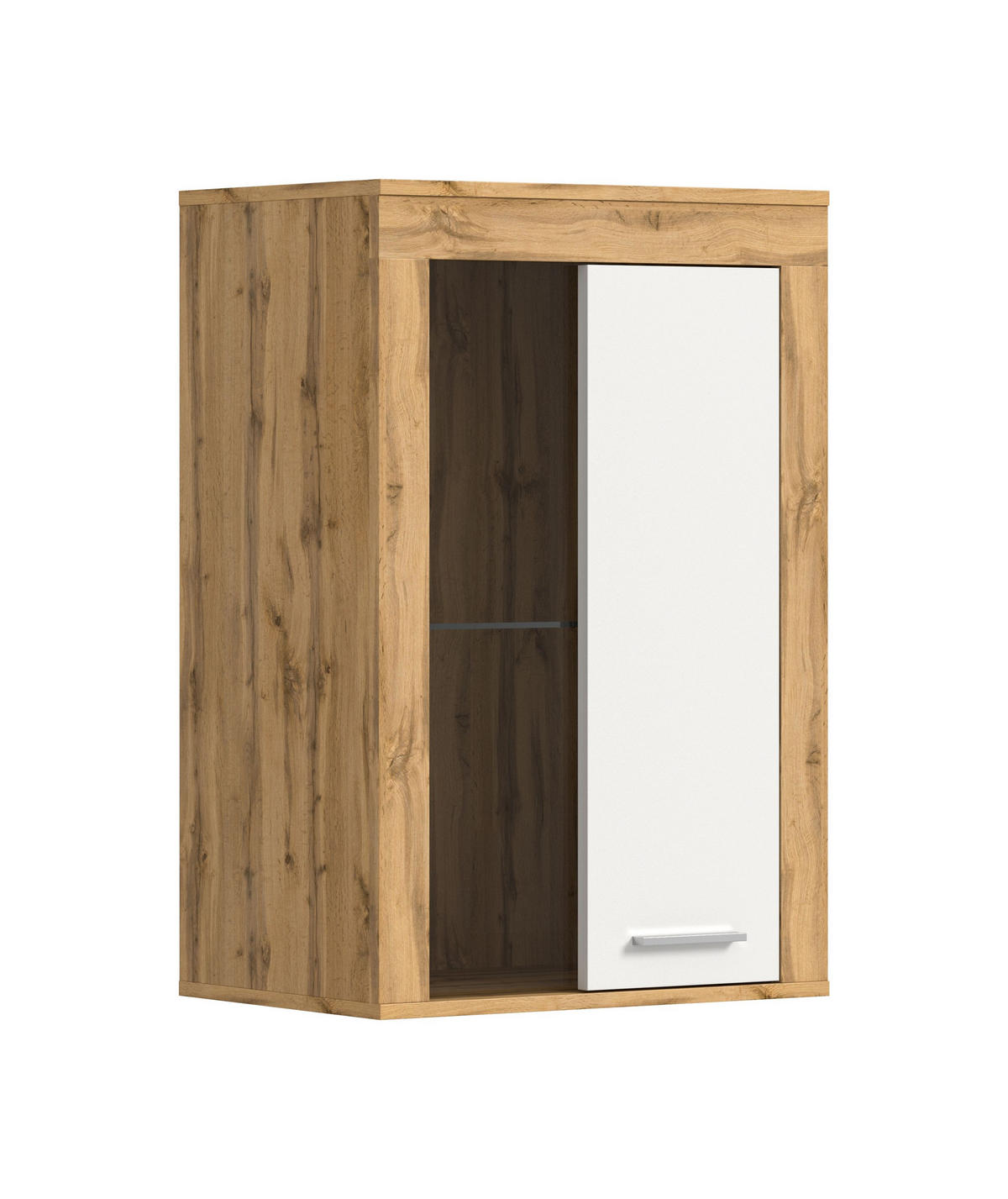 VITRINE JAM (B/H/T: ca. 60/86/35 cm) in Wotan Eiche Nachbildung/weiß - Eiche Wotan, Holzwerkstoff (60/86/35cm)